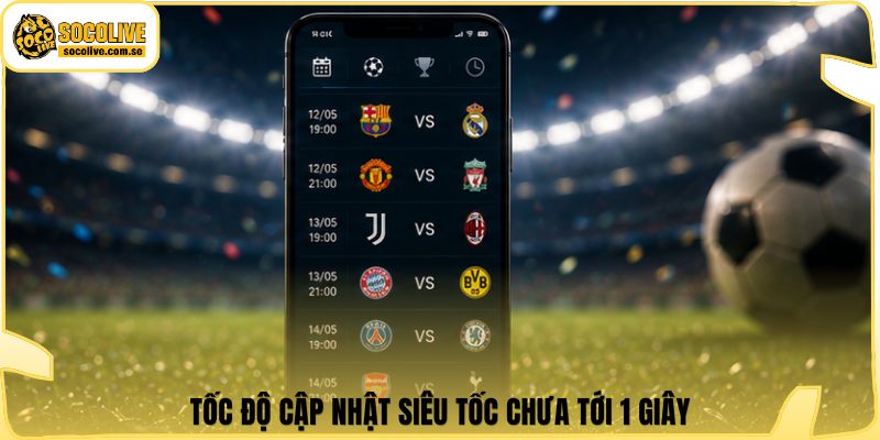 Tốc độ cập nhật siêu tốc chưa tới 1 giây